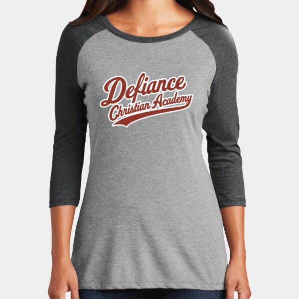 Women's Perfect Tri 3/4 Sleeve Raglan, DCA-05 Thumbnail