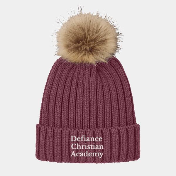 Faux Fur Pom Beanie, DCA-07 Thumbnail